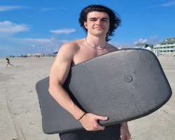 He enjoys surfing when he is not playing videogames.